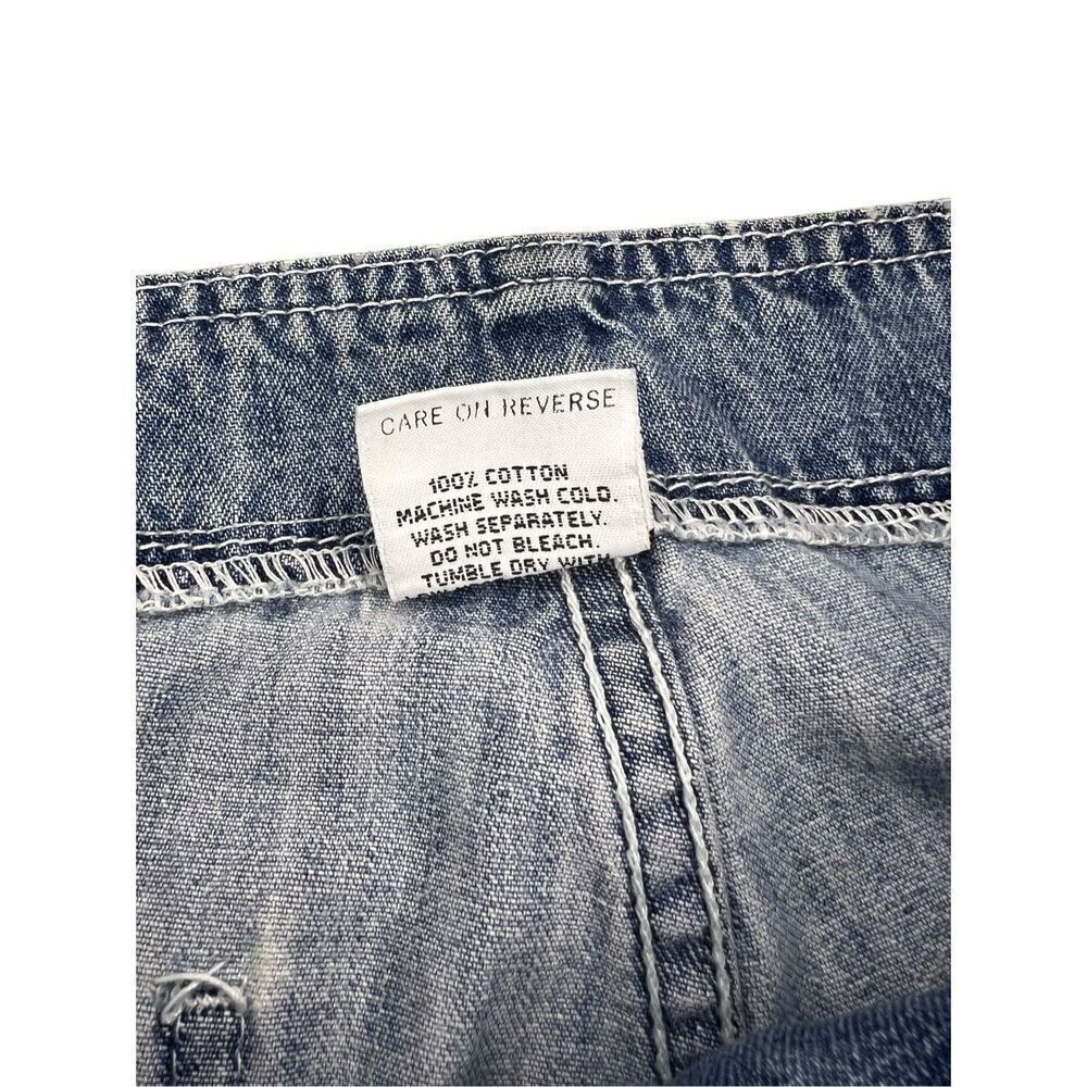Vintage lei Juniors 7 Lace Up Flare Low Rise Jeans Light Wash Denim Y2K - Picture 7 of 7